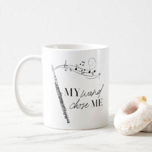 Mug Ma baguette M'a choisie Flûte Typographie noir & b