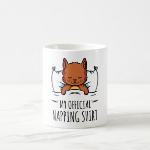 Mug Ma chemise de sieste officielle avec Cat couché