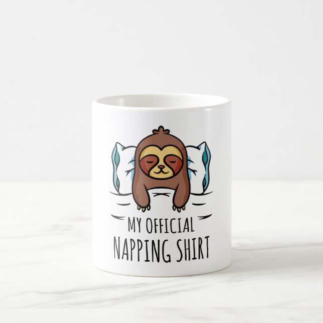 Mug Ma chemise de sieste officielle avec Sloth couché (Centre)