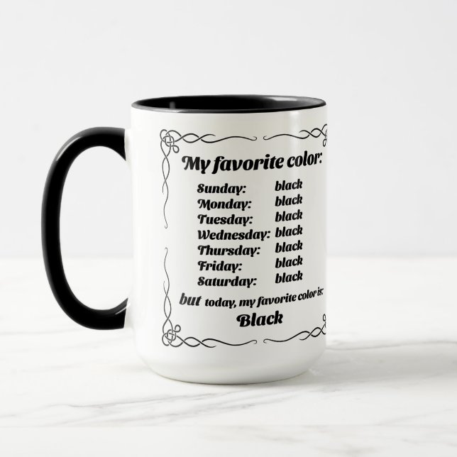 Mug Ma couleur préférée est le noir (Gauche)