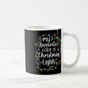 Mug Ma couleur préférée est les lumières de Noël