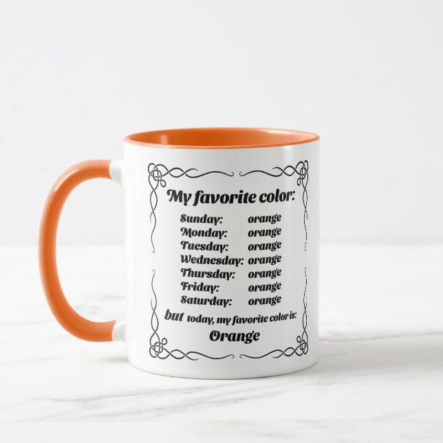 Mug Ma couleur préférée est orange (Gauche)