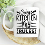 Mug Ma cuisine Mes règles Cuisine Canne<br><div class="desc">Commencez votre journée avec une tasse à café personnalisée ornée de My Kitchen My Rules. Voir tous nos décors dans notre boutique Zazzle!</div>