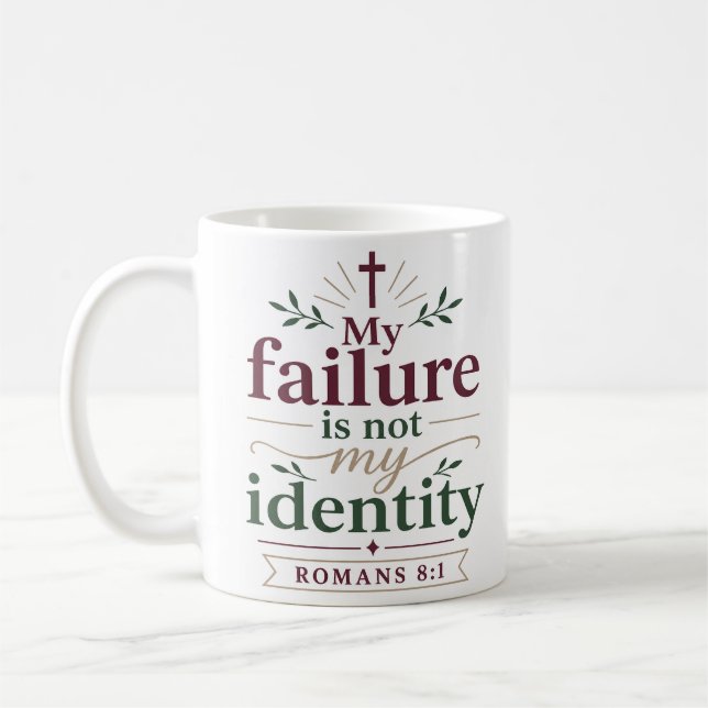 Mug Ma défaillance n'est pas mon identité Vérité bibli (Gauche)
