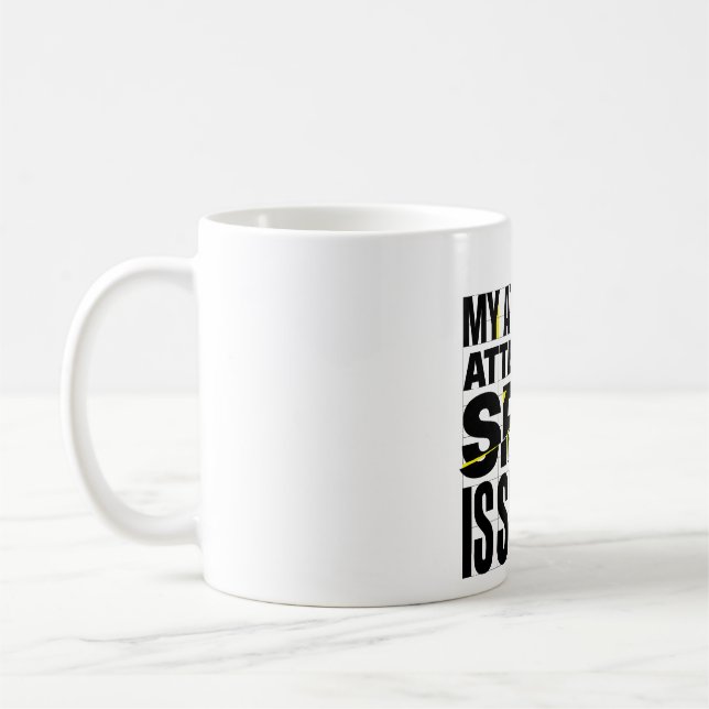 Mug Ma durée d'attention est courte Citation drôle bru (Gauche)
