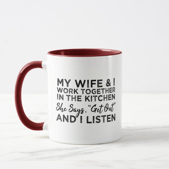 Mug Ma Femme Et Moi Travaillons Ensemble Dans La Cuisi (Gauche)