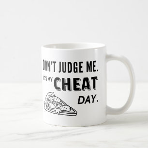 Mug Ma journée de triche Manger de la pizza Humour sur