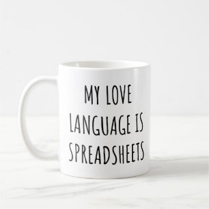 Mug Ma langue de l'amour est Tableur Drôle Comptable