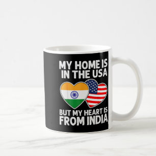 Mug Ma maison Etats-Unis mon cœur Inde Fierté américan