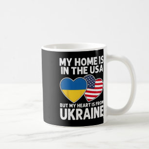 Mug Ma maison Etats-Unis mon cœur Ukraine Drapeau de l