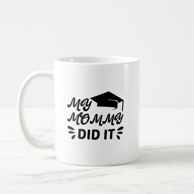 Mug Ma Maman l'a Fait Diplôme Dessin Étoile Rose (Gauche)