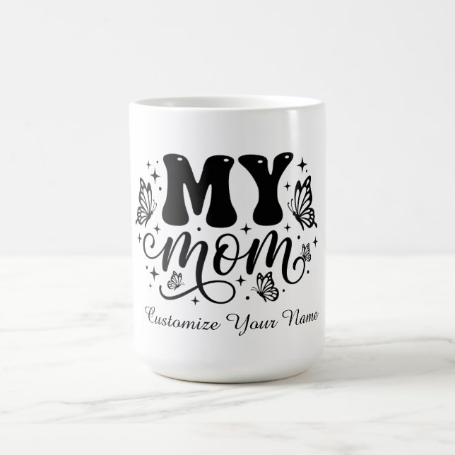 Mug Ma maman T-shirt esthétique papillon pour la fête  (Centre)