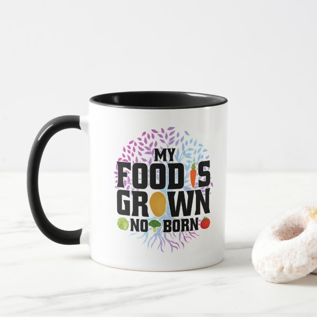Mug Ma nourriture est cultivée, pas produite. Agricult (Avec donut)