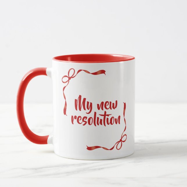 Mug Ma nouvelle résolution pour le nouvel an Ruban rou (Gauche)