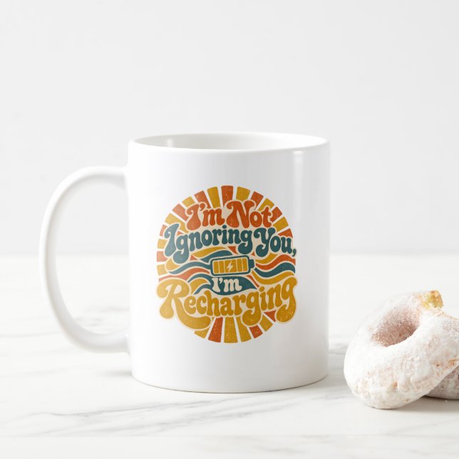 Mug Ma patience a quitté le chat – Drôle Rétro 70s  (Avec donut)