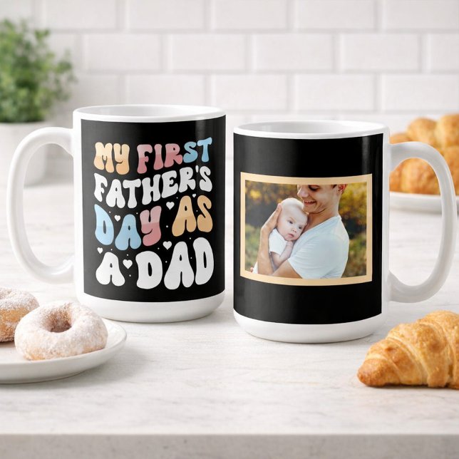 Mug Ma première photo de fête des Pères (Créateur téléchargé)