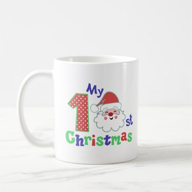 Mug Ma première typographie de Noël Cute Père Noël Bab (Gauche)