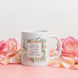 Mug Ma relation avec le café drôle<br><div class="desc">Printemps Floral fleurit de rose et de pêches et de sauge vert encadre votre texte personnalisé sur votre amour du café.</div>