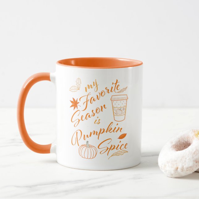 Mug Ma saison préférée est Citrouille Spice Orange Des (Avec donut)