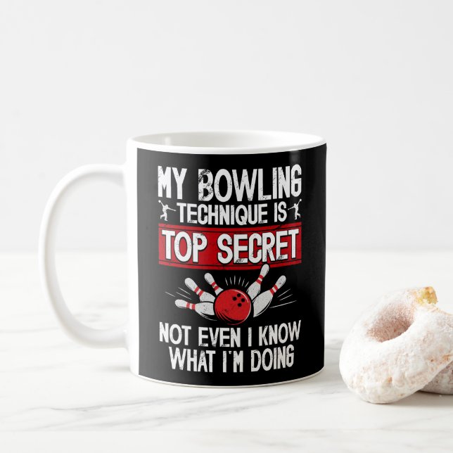 Mug Ma technique de bowling est top secret Bowling drô (Avec donut)