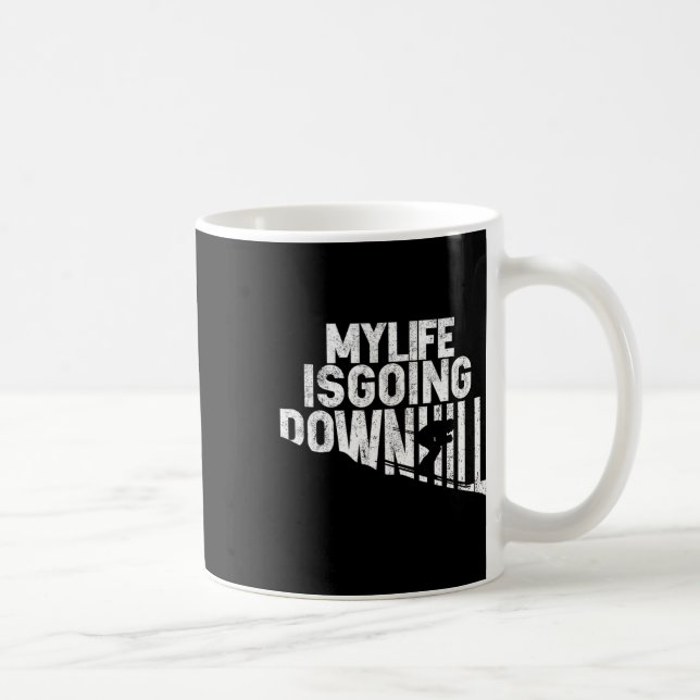 Mug Ma vie est un enthousiaste de ski en pente descend (Droite)