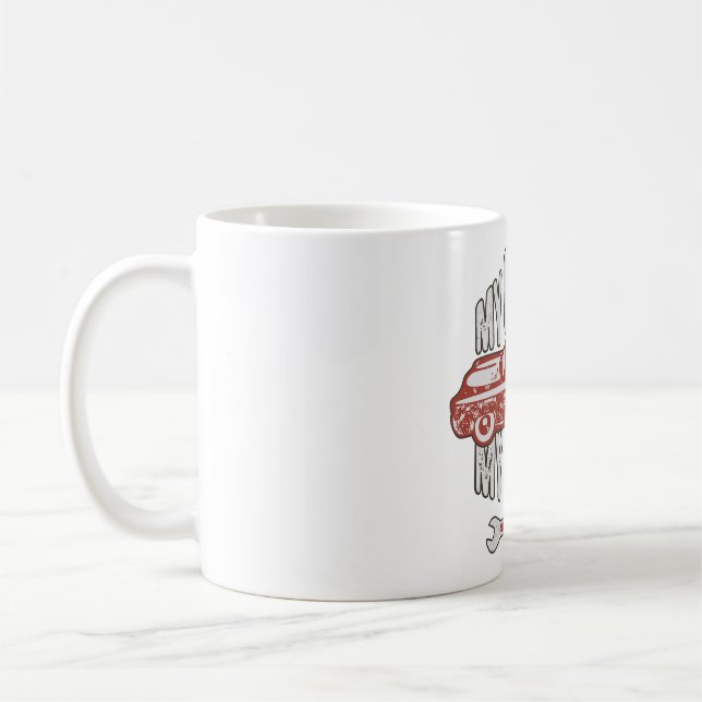 Mug Ma voiture rouge classique rétro mécanicien (Gauche)