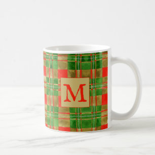 MUG MAC GREGOR TARTAN Blanc + Initiale