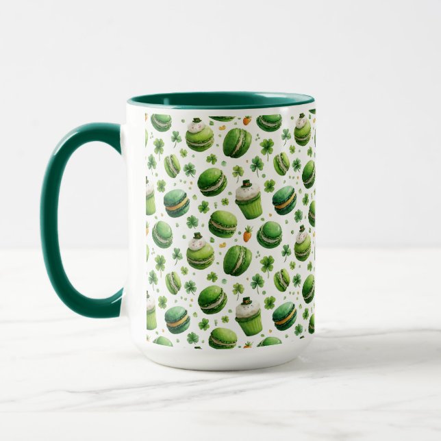 Mug Macaron et trèfle aquarelle de la Saint-Patrick (Gauche)