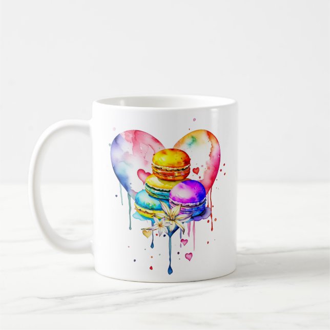 Mug Macarons aquarelles (Gauche)