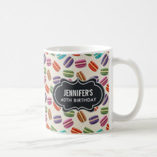 Mug Macarons Motifs parisiens colorés Anniversaire