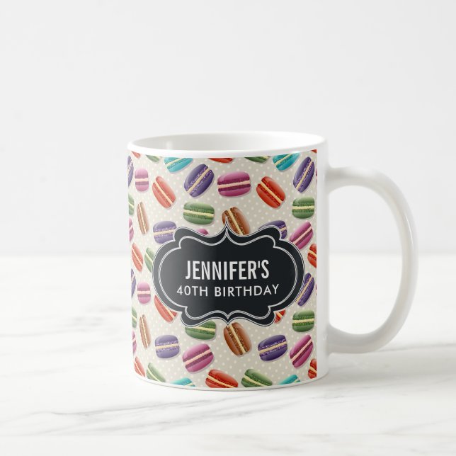 Mug Macarons Motifs parisiens colorés Anniversaire (Droite)