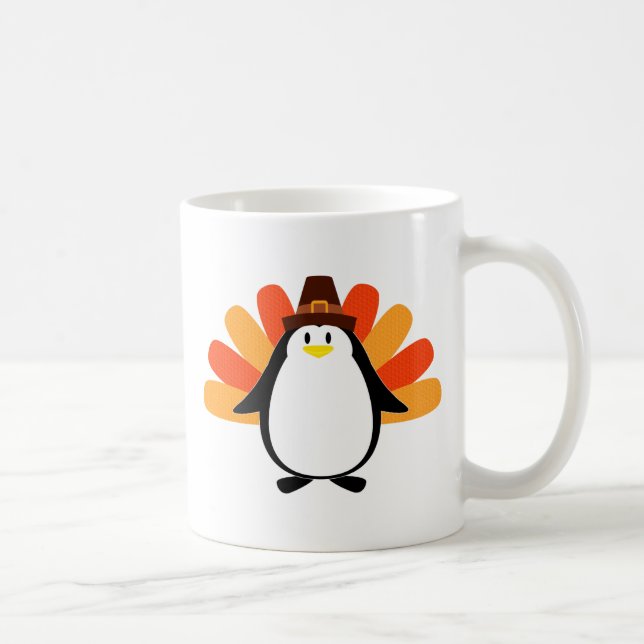 Mug Mâche- de la Turquie de pèlerin de pingouin (Droite)