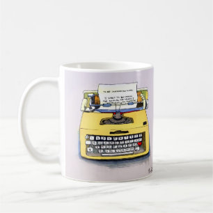 Mug Machine à écrire jaune originale