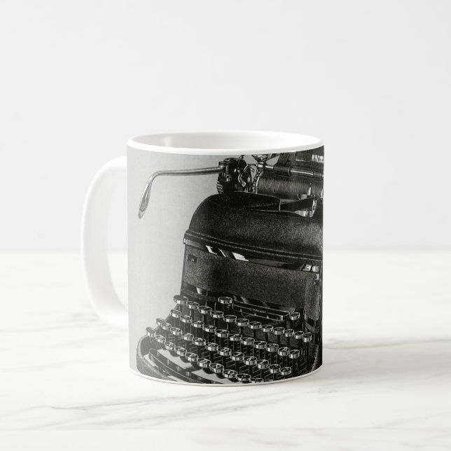 Mug Machine à écrire manuelle vintage pour entreprise, (Devant gauche)