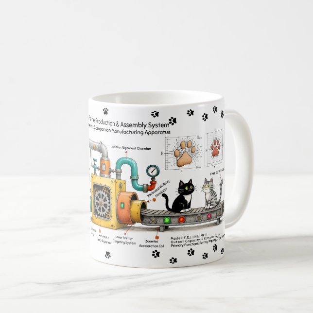 Mug Machine de Montage de Chat Drôle (Devant droit)