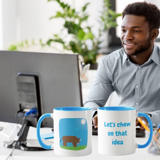 Mug Mâchons un peu cette idée, drôle de taureau (Créateur téléchargé)