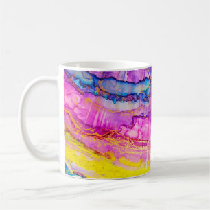 Mug Macro de nuages colorés, plaque d'encre.
