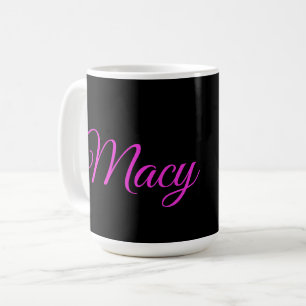 Mug Macy, Nom, Avec Cochons Et Pansies De Guinée,