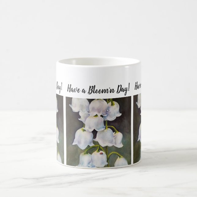 Mug Madame Bug et fleur d'aquarelle du muguet (Centre)