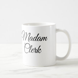 Mug Madame Clerk en manuscrit de fantaisie avec une