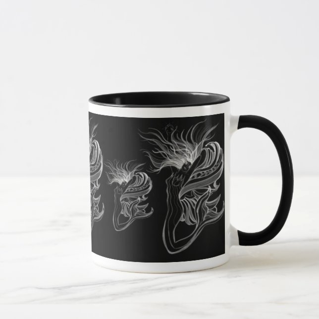 Mug Madame de Sirène-Papillon sur le noir (Droite)