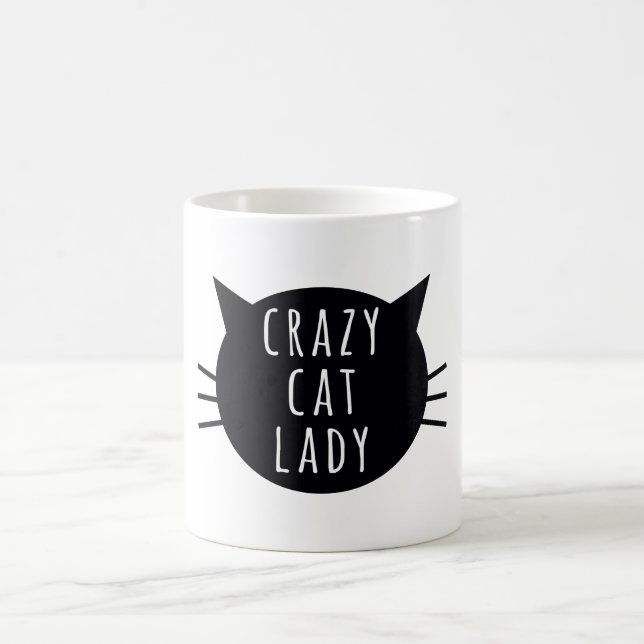 Mug Madame folle Funny Humor Typography de chat (Centre)