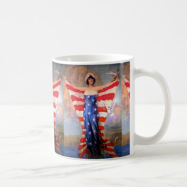 Mug Madame vintage de drapeau américain patriotique de (Droite)