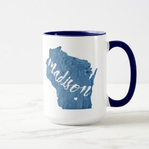 Mug Madison, Wisconsin Wood Grain