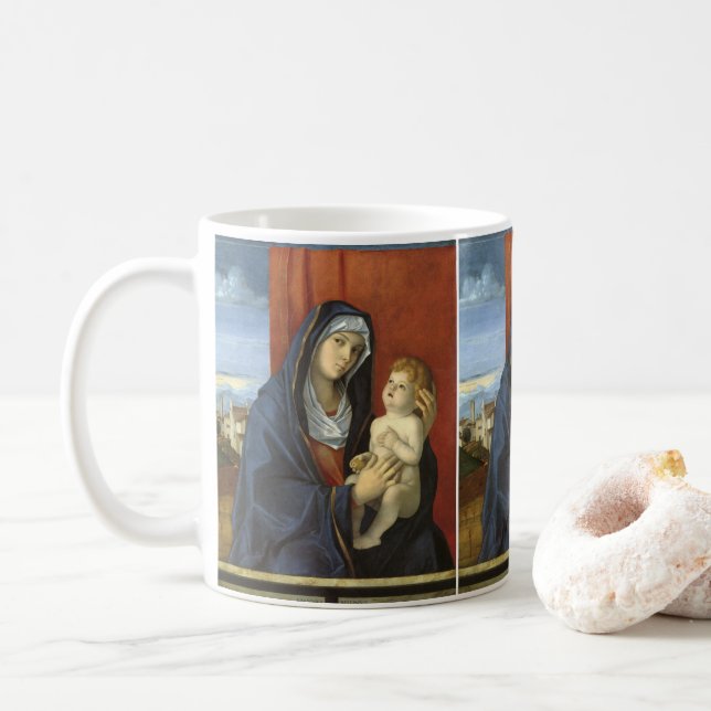 Mug Madone à l'Enfant par Giovanni Bellini (Avec donut)
