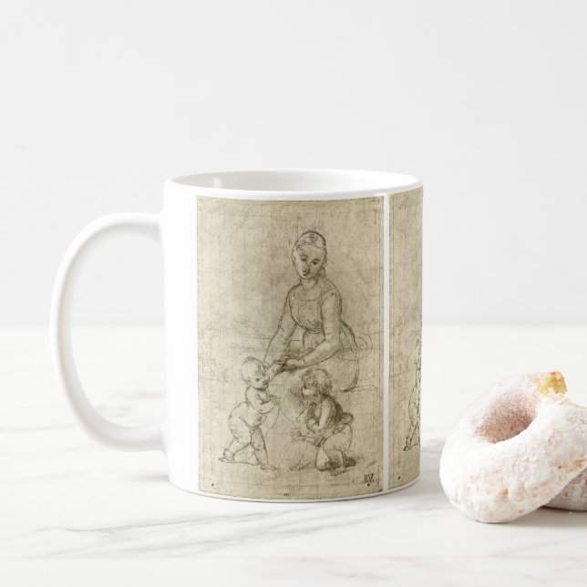 Mug Madone, Christ et saint Jean-Baptiste par Rapahel (Avec donut)