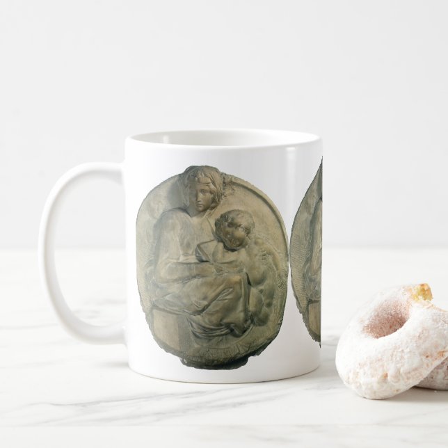 Mug Madonna et Enfant, Tondo Pitti par Michelangelo (Avec donut)