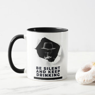 Mug Mafia audacieuse noire et blanche à l'intérieur du