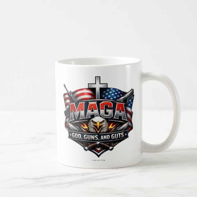 Mug MAGA : Dieu, armes à feu et tripes. (Droite)