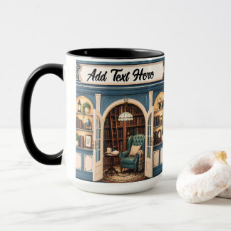 Mug Magasin de livres vintage 3D personnalisé